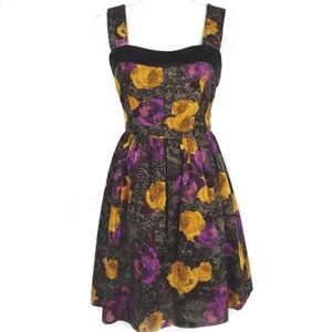Twinkle Dark Floral Fit and Flare Dress